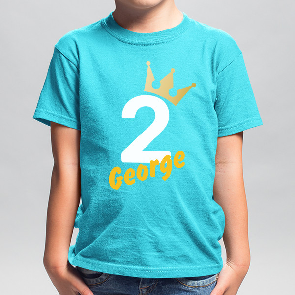 Children's birthday T-shirt with chosen name and age