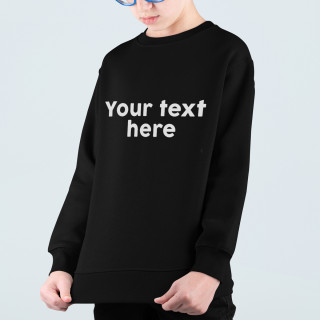 Children's hoodie without hood with your own text