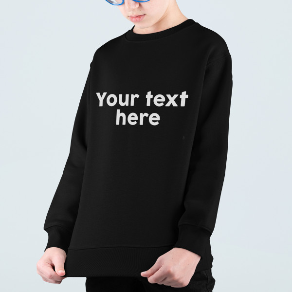 Children's hoodie without hood with your own text Children's hoodie without hood with your own text