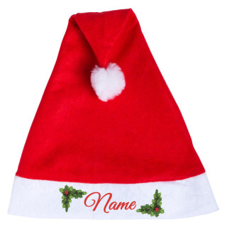 Christmas hat with your chosen name (red)
