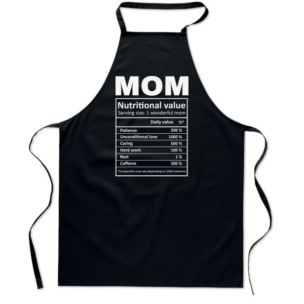 Cotton apron "Mom's ingredients" Cotton apron "Mom's ingredients"