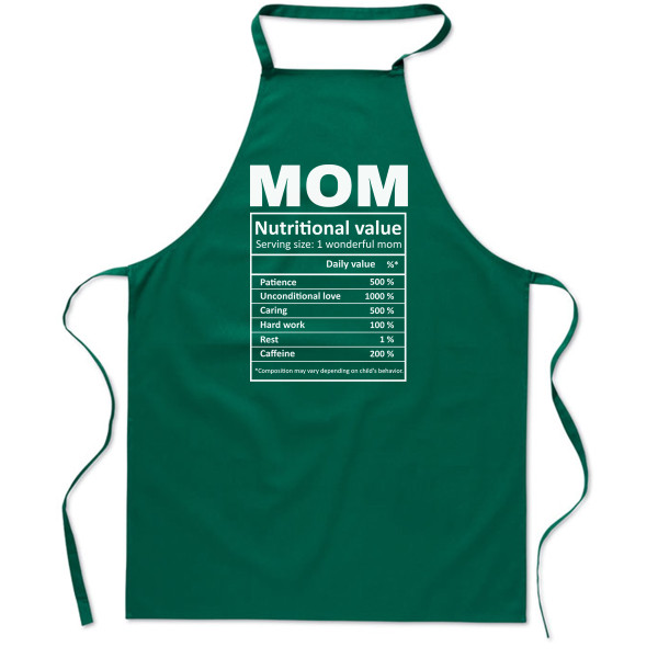 Cotton apron "Mom's ingredients" Cotton apron "Mom's ingredients"