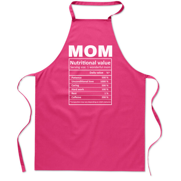 Cotton apron "Mom's ingredients" Cotton apron "Mom's ingredients"