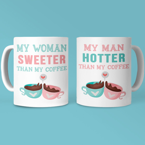 Cup set for couples "Love is like coffee"