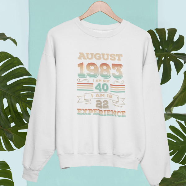 Sweatshirt "Experience" with your selected date (without hood) Sweatshirt "Experience" with your selected date (without hood)