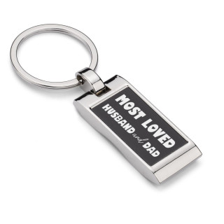 Engraved Keychain "Most Loved Husband and Dad"