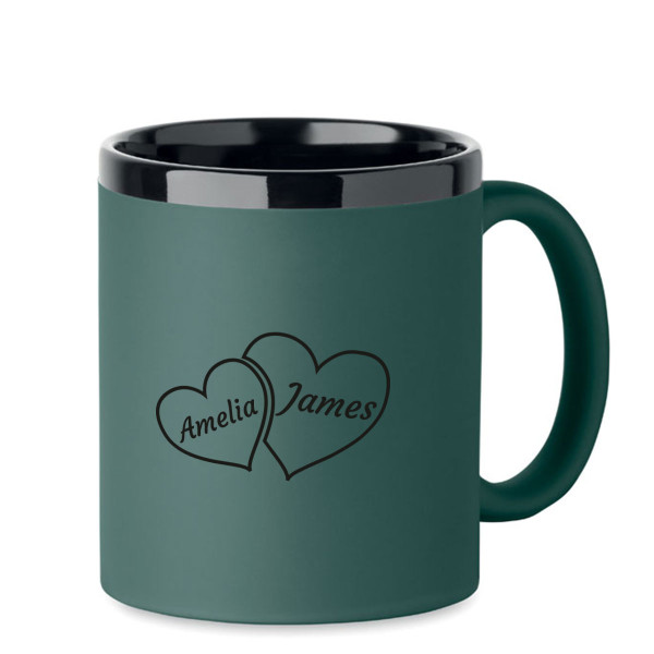 Engraved mug "Hearts" with Your Chosen Names