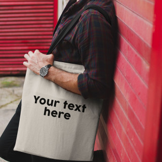 Fabric bag with your own text