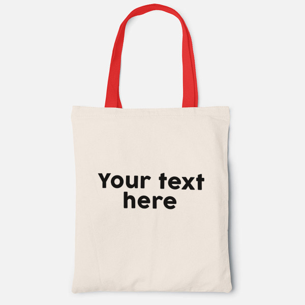 Fabric bag with your own text Fabric bag with your own text