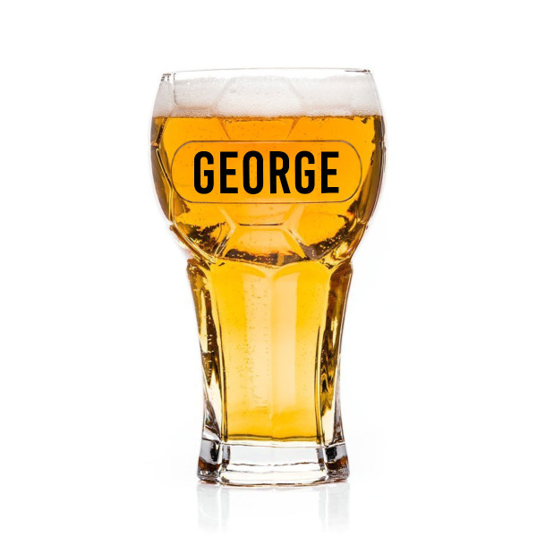 Football-Shaped Beer Glass with your selected name