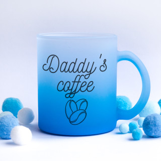 Frosted glass cup "Daddy's Coffee"