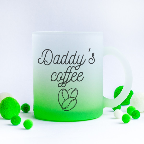 Frosted glass cup "Daddy's Coffee" Frosted glass cup "Daddy's Coffee"