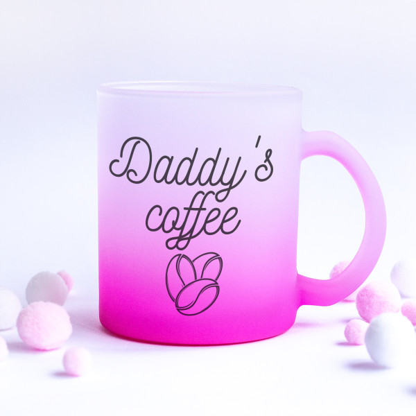 Frosted glass cup "Daddy's Coffee" Frosted glass cup "Daddy's Coffee"