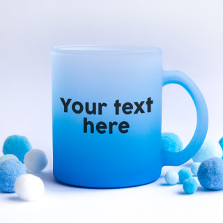 Frosted glass mug with your chosen text