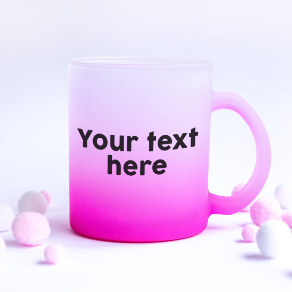 Frosted glass mug with your chosen text Frosted glass mug with your chosen text