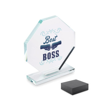 Glass trophy in a gift box "Best Boss"