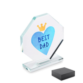 Glass trophy in a gift box "Best Dad"
