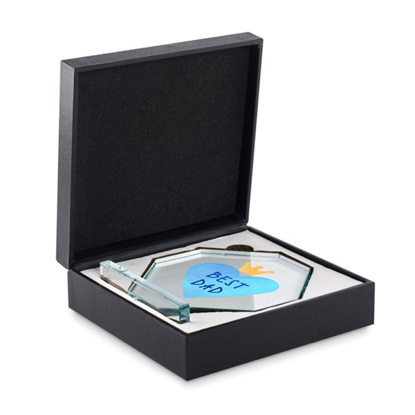 Glass trophy in a gift box "Best Dad" Glass trophy in a gift box "Best Dad"