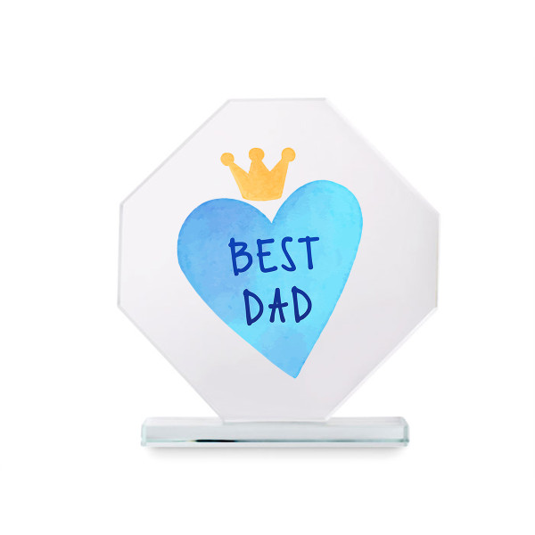 Glass trophy in a gift box "Best Dad" Glass trophy in a gift box "Best Dad"