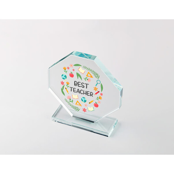 Glass trophy in a gift box "Best female teacher" Glass trophy in a gift box "Best female teacher"