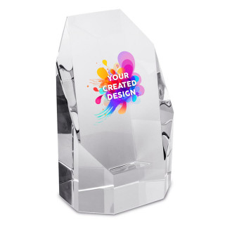 Glass trophy in a gift box "CRISTALLO" with your custom design