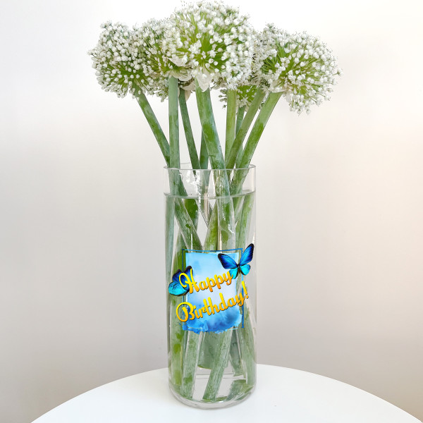Glass Vase "Happy Birthday!" Glass Vase "Happy Birthday!"