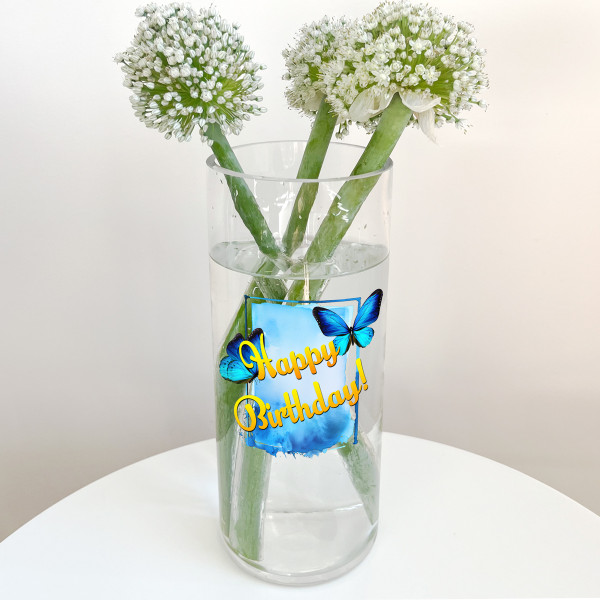 Glass Vase "Happy Birthday!" Glass Vase "Happy Birthday!"