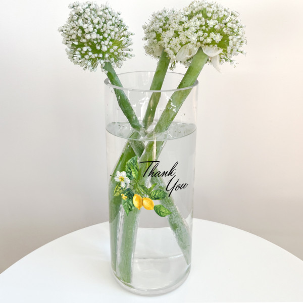 Glass Vase "Thank You"