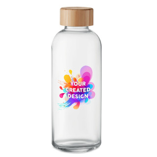 Glass water bottle "FRIS" with your custom design (650ml)