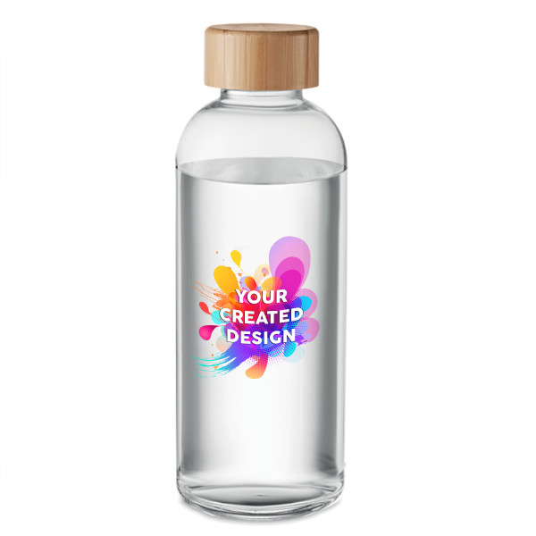 Glass water bottle "FRIS" with your custom design (650ml) Glass water bottle "FRIS" with your custom design (650ml)