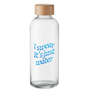 Glass water bottle "I swear it's just water" (650ml)