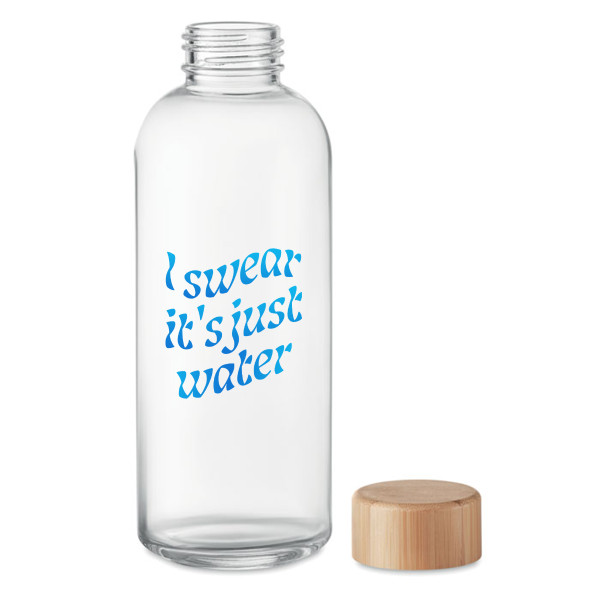 Glass water bottle "I swear it's just water" (650ml) Glass water bottle "I swear it's just water" (650ml)