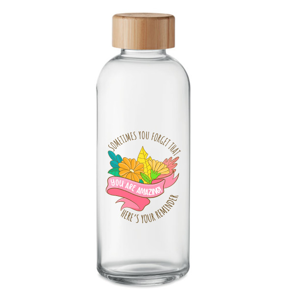 Glass water bottle "You are amazing!" (650ml) Glass water bottle "You are amazing!" (650ml)