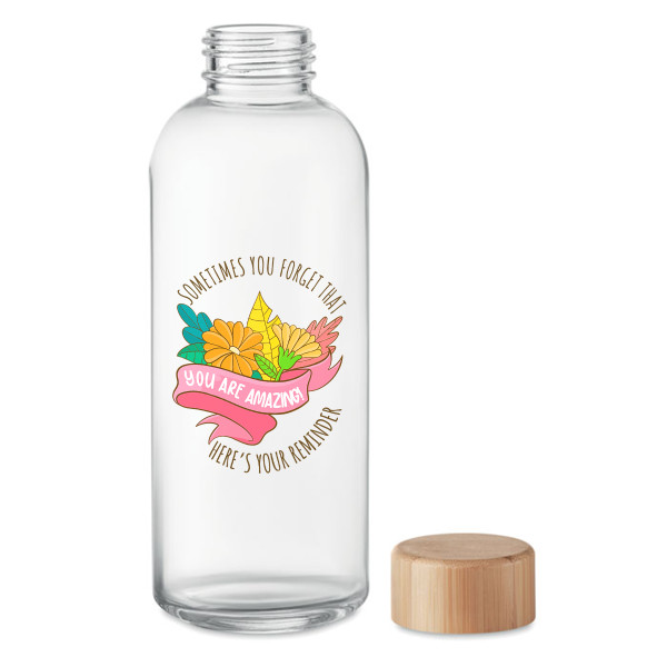 Glass water bottle "You are amazing!" (650ml) Glass water bottle "You are amazing!" (650ml)