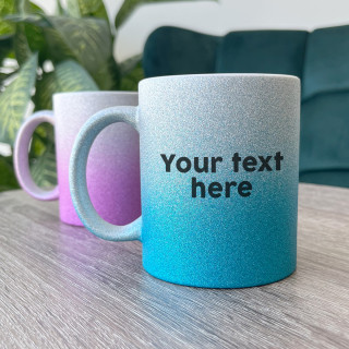 Glossy mug with your chosen text