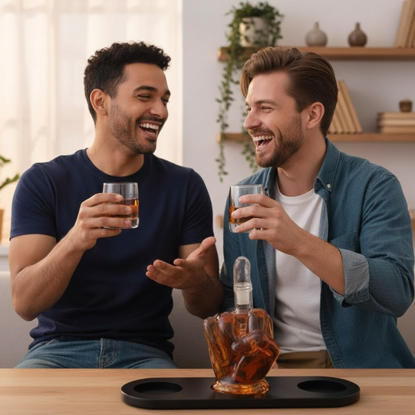 Decanter and 2 glasses set "Middle Finger"