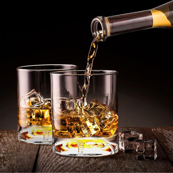 Decanter set with stand and 4 glasses "Baseball Bat"