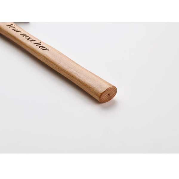 Hammer with a wooden handle with your own text Hammer with a wooden handle with your own text