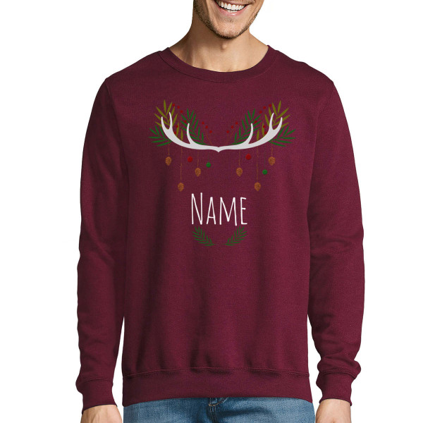 Hoodie "Christmas deer" with your chosen name (no hood) Hoodie "Christmas deer" with your chosen name (no hood)