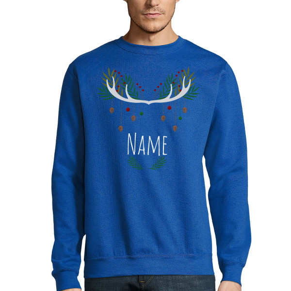Hoodie "Christmas deer" with your chosen name (no hood) Hoodie "Christmas deer" with your chosen name (no hood)