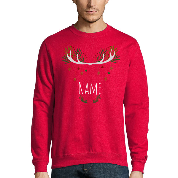Hoodie "Christmas deer" with your chosen name (no hood) Hoodie "Christmas deer" with your chosen name (no hood)