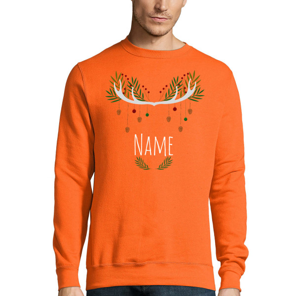Hoodie "Christmas deer" with your chosen name (no hood) Hoodie "Christmas deer" with your chosen name (no hood)