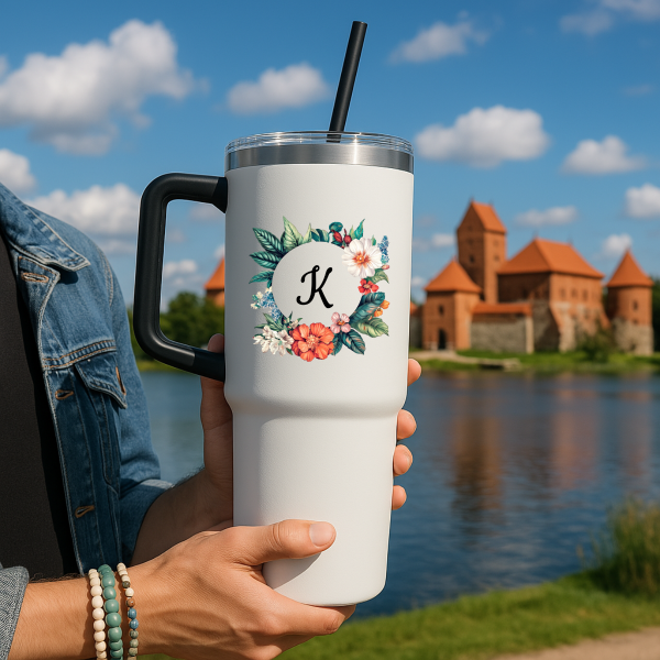XL thermo mug "Initial" with the letter of your choice (1200ml)