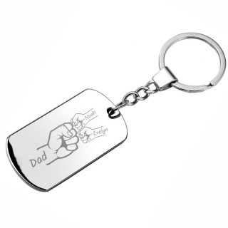 Keychain "Dad's Team" with chosen children's names