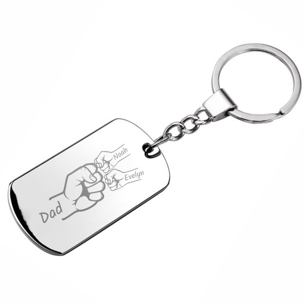 Keychain "Dad's Team" with chosen children's names Keychain "Dad's Team" with chosen children's names