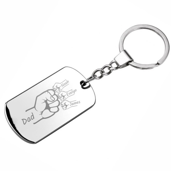 Keychain "Dad's Team" with chosen children's names Keychain "Dad's Team" with chosen children's names
