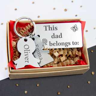 Keychain "This dad belongs to" with your selected names