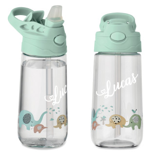 Kids' Water Bottle "Little Elephants" with Your Chosen Name (450ml)