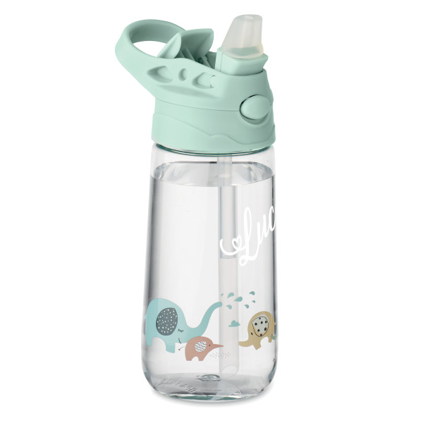 Kids' Water Bottle "Little Elephants" with Your Chosen Name (450ml) Kids' Water Bottle "Little Elephants" with Your Chosen Name (450ml)