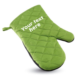 Kitchen oven mitt with your chosen text
